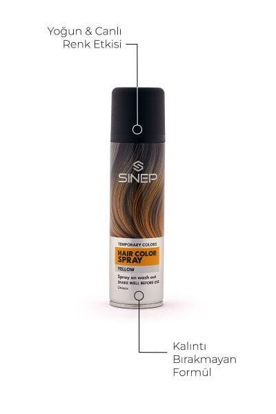 Sinep Renkli Saç Spreyi Sarı 150 ml