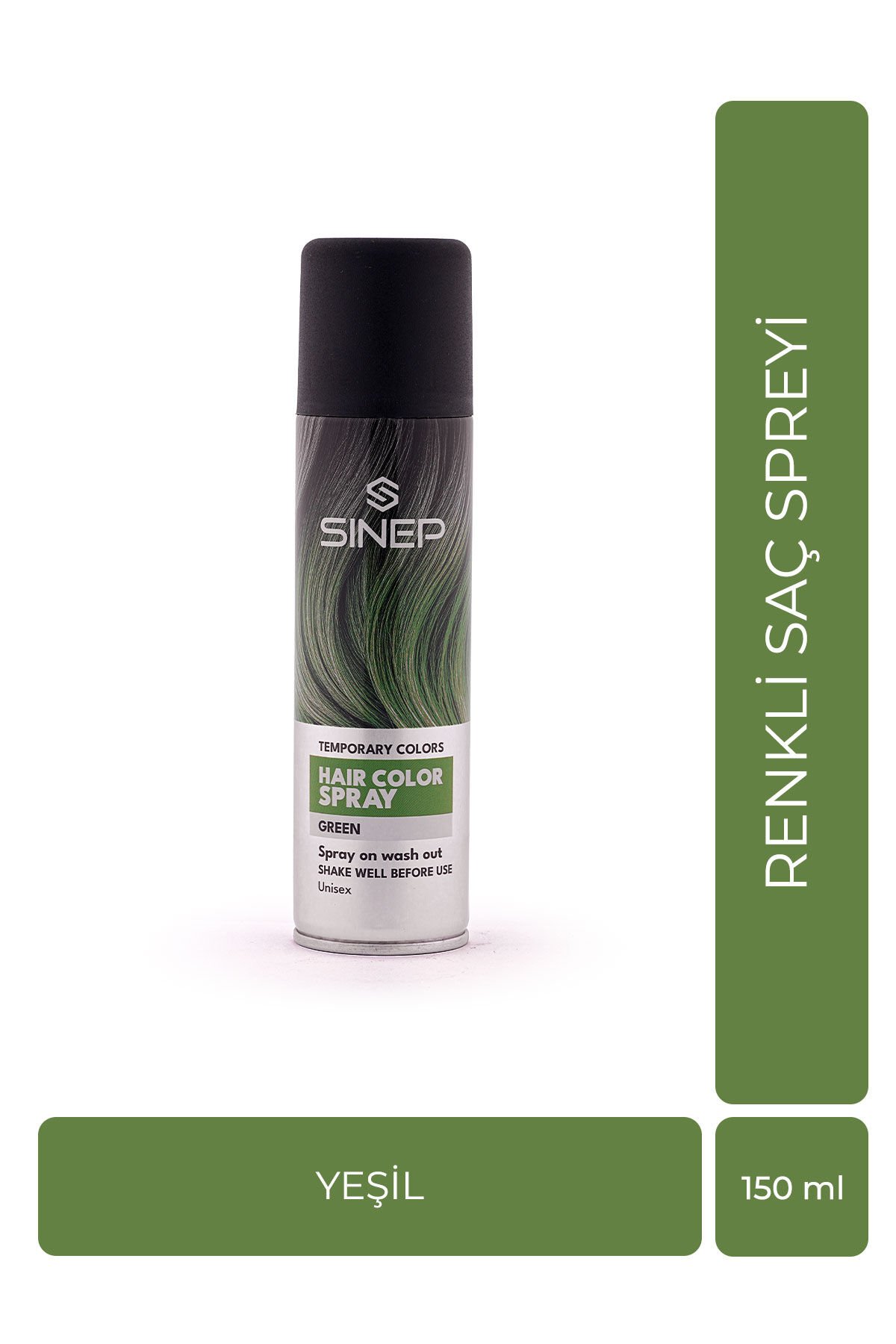 Sinep Renkli Saç Spreyi Yeşil 150 ml