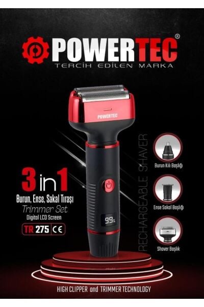 Powertec TR-275 3IN1 Günlük Sakal Makinesi