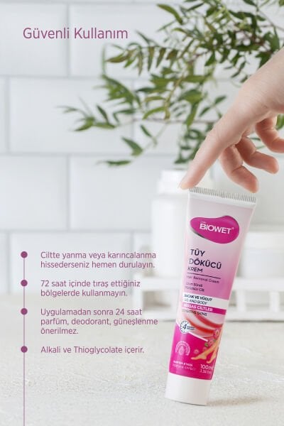 Biowet Hassas Ciltler İçin Tüy Dökücü Krem 100 ml