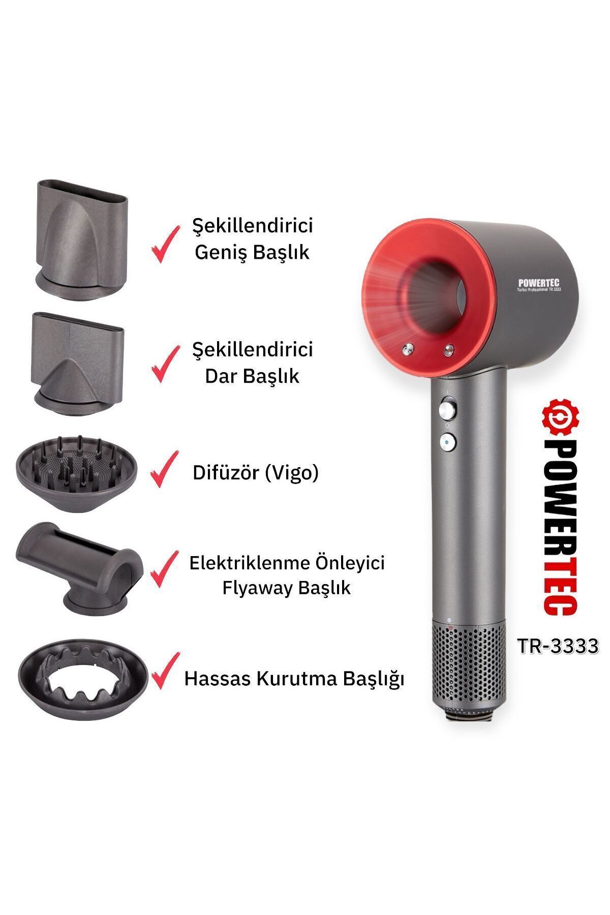 Powertec TR-3333 Plazma Fön Makinası