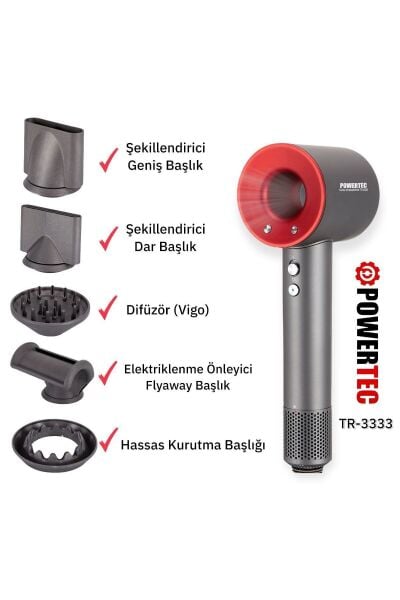 Powertec TR-3333 Plazma Fön Makinası