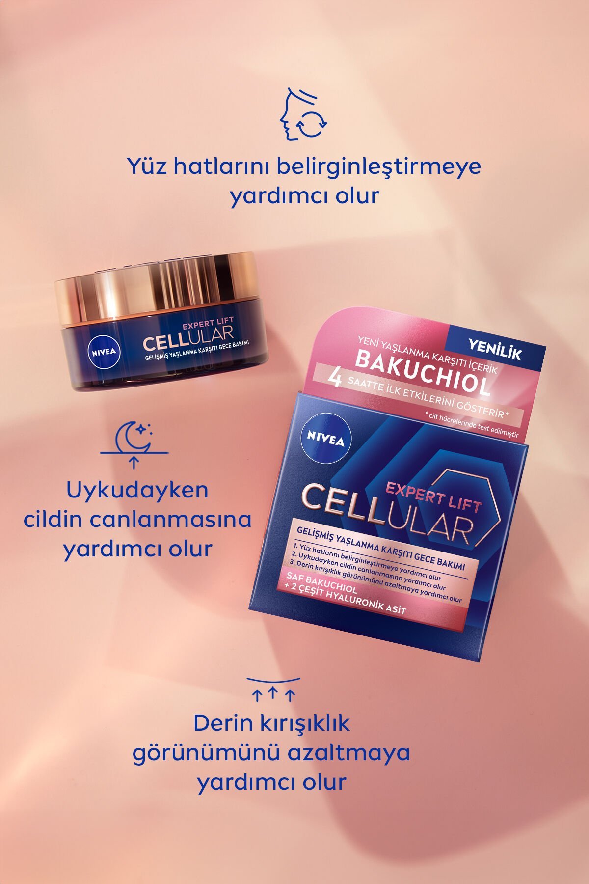 Nivea Cellular Expert Lift Yaşlanma Karşıtı Gece Kremi 50 ml