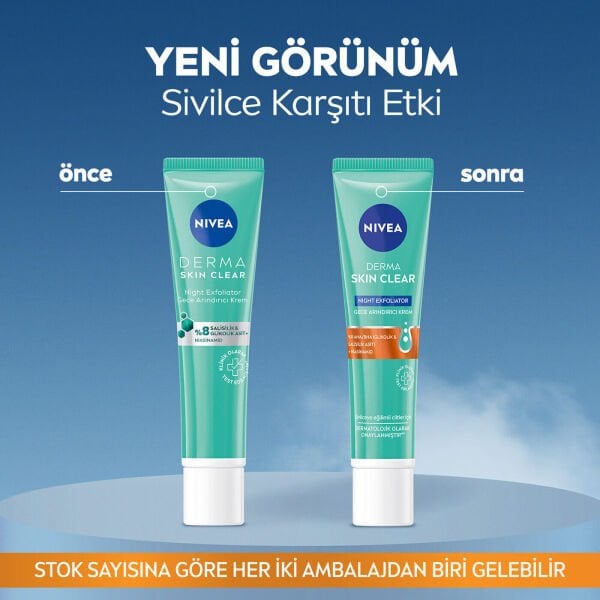Nivea Derma Skin Clear Night Exfoliator Gece Arındırıcı Sivilce Karşıtı Krem 40 ml