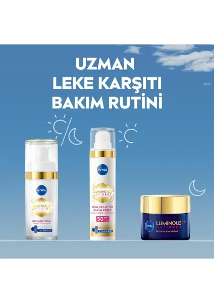 Nivea Cellular Luminous630 Thiamidol Etkili Leke Karşıtı Gece Yüz Bakım Kremi 50 ml